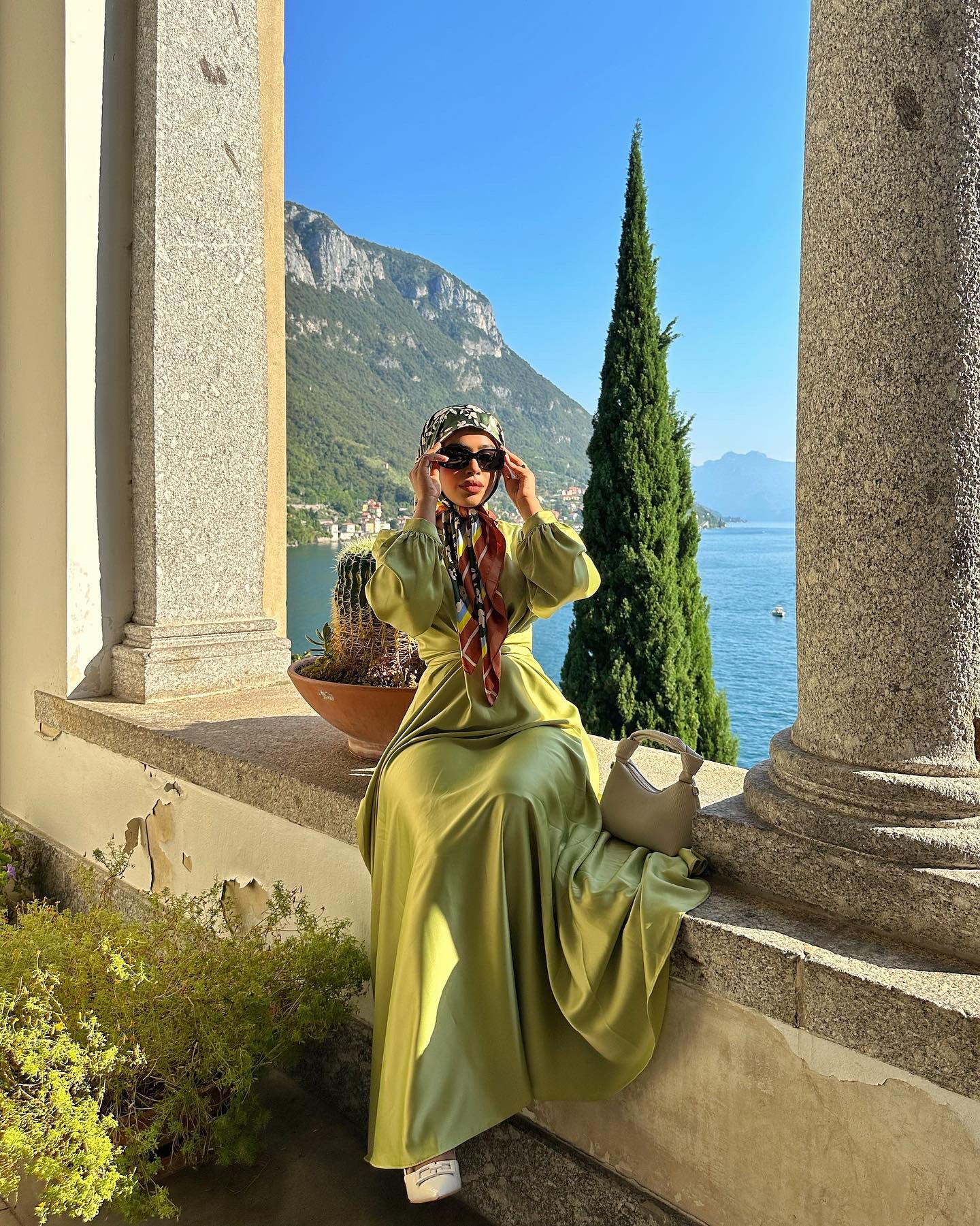 Maysa Satin Dress in Lime Green Hijabglamour Maysa Satin Dress in Lime Green Hijabglamour