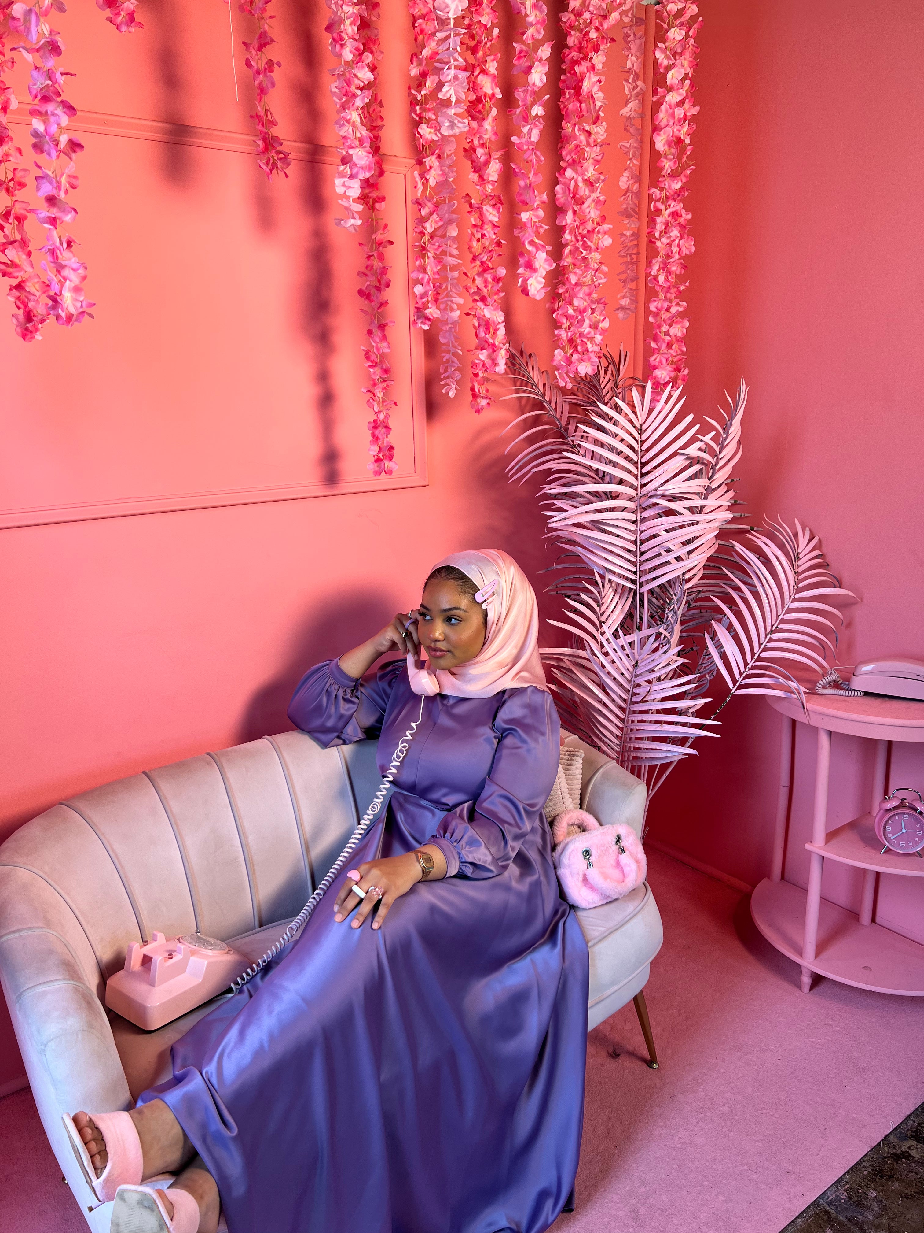 (NEW COLOR) Maysa Satin Dress in Lavender
