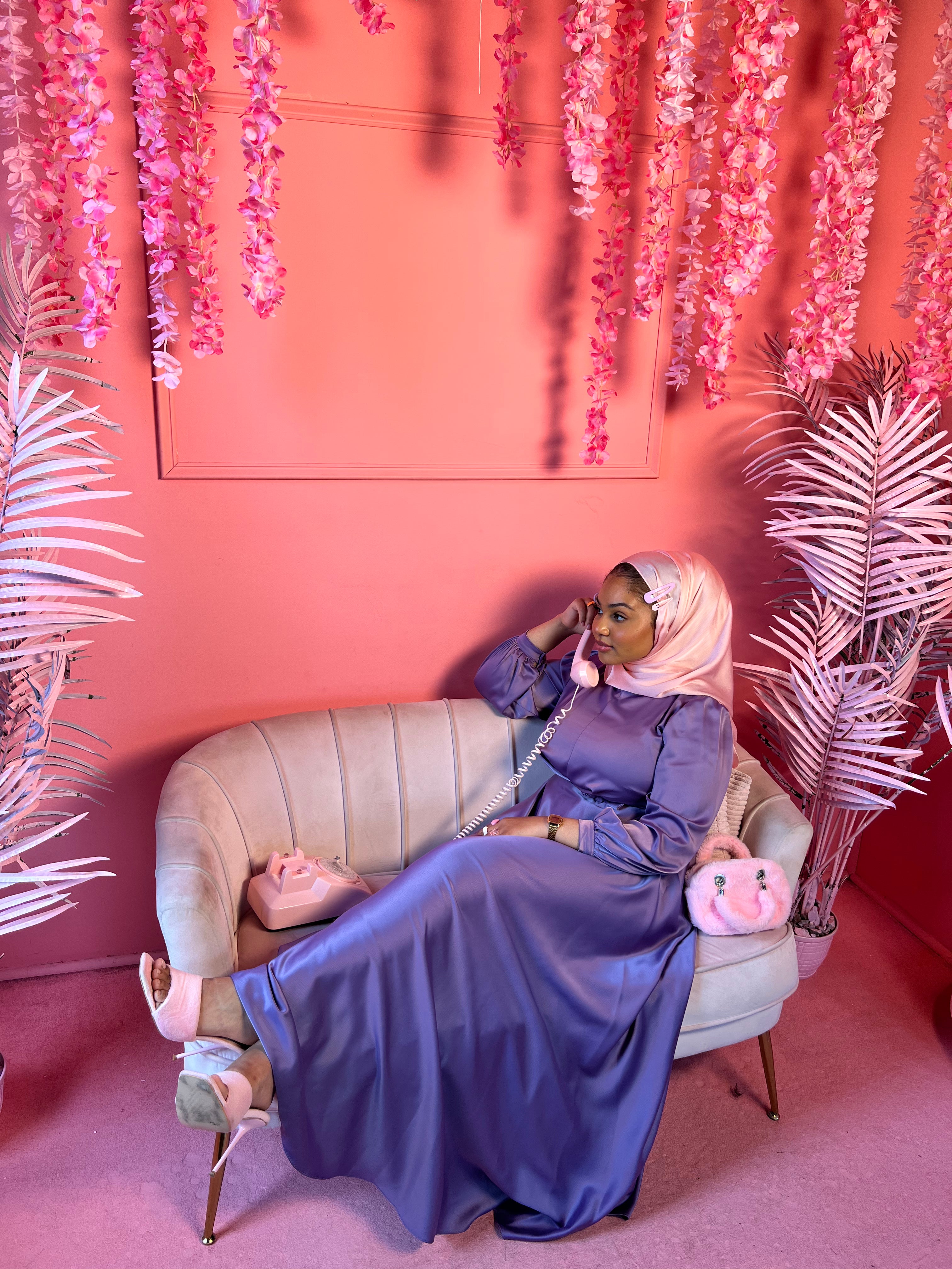 (NEW COLOR) Maysa Satin Dress in Lavender