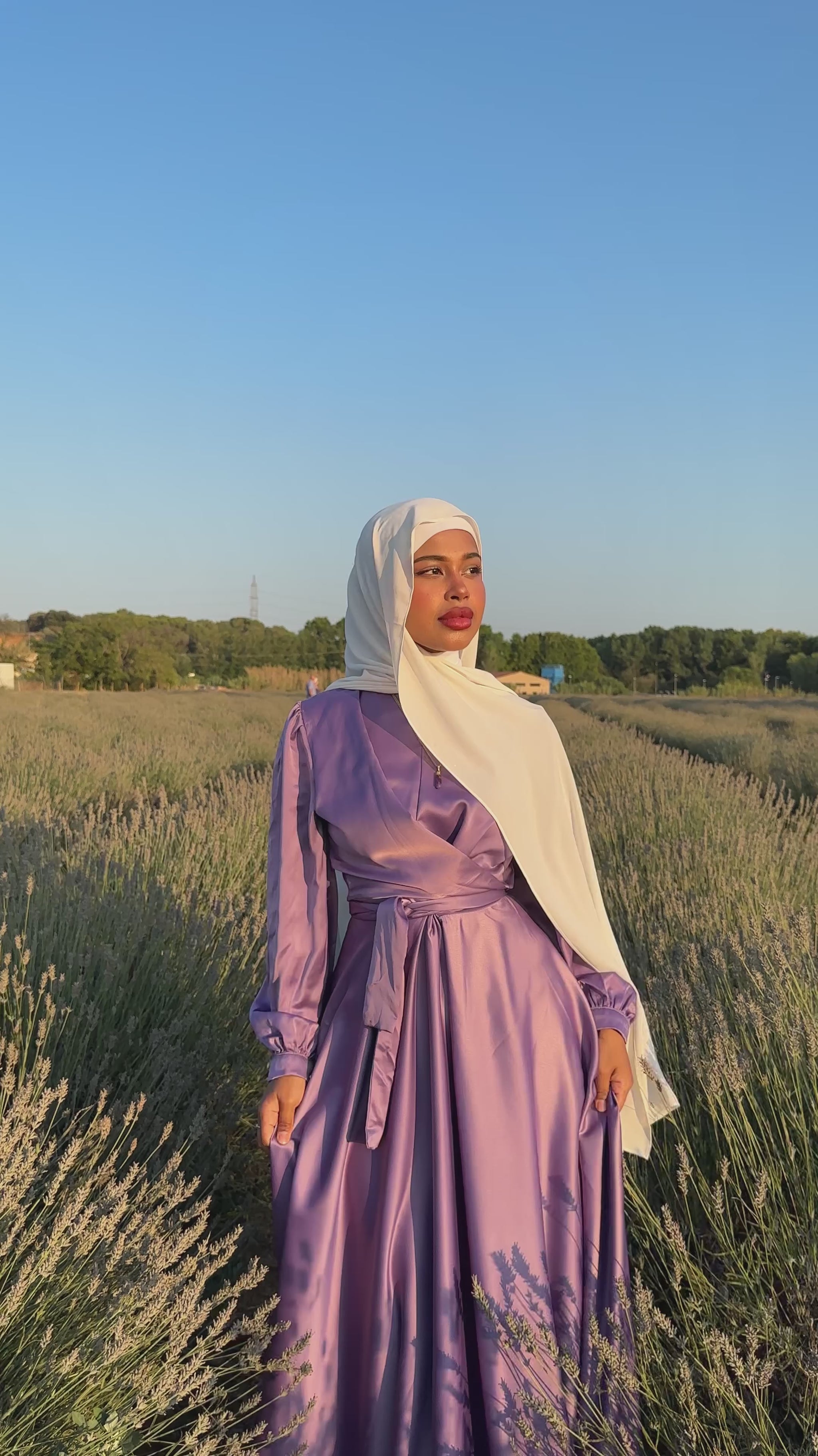 purple dress hijab Mara Maxi Dress