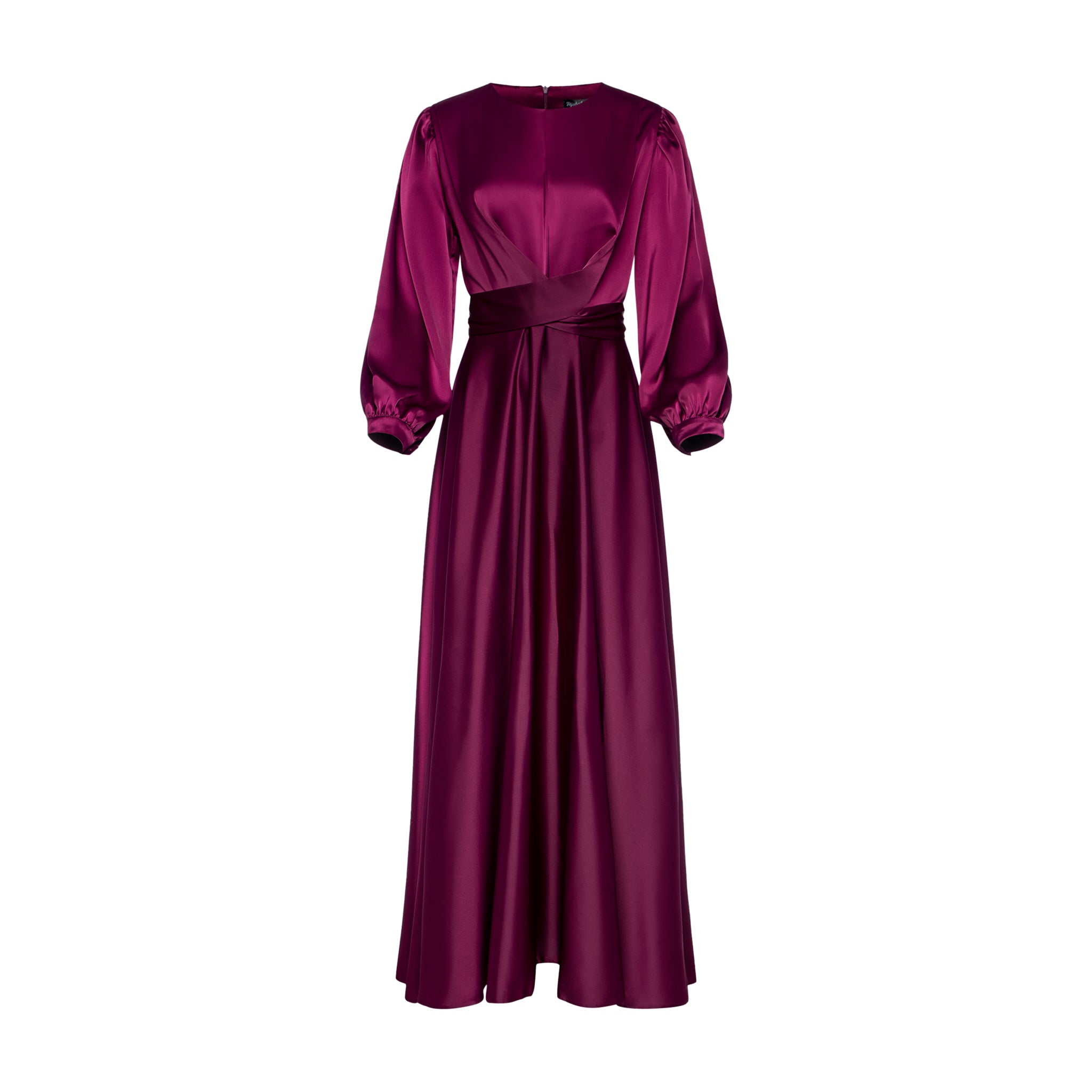 Maysa Satin Dress in Aubergine Hijabglamour Maysa Satin Dress in Aubergine Hijabglamour