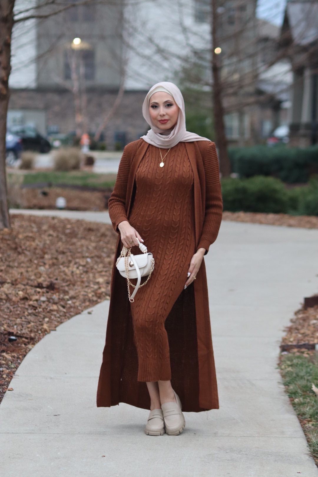 Chocolate Brown Two Piece Knitted Set