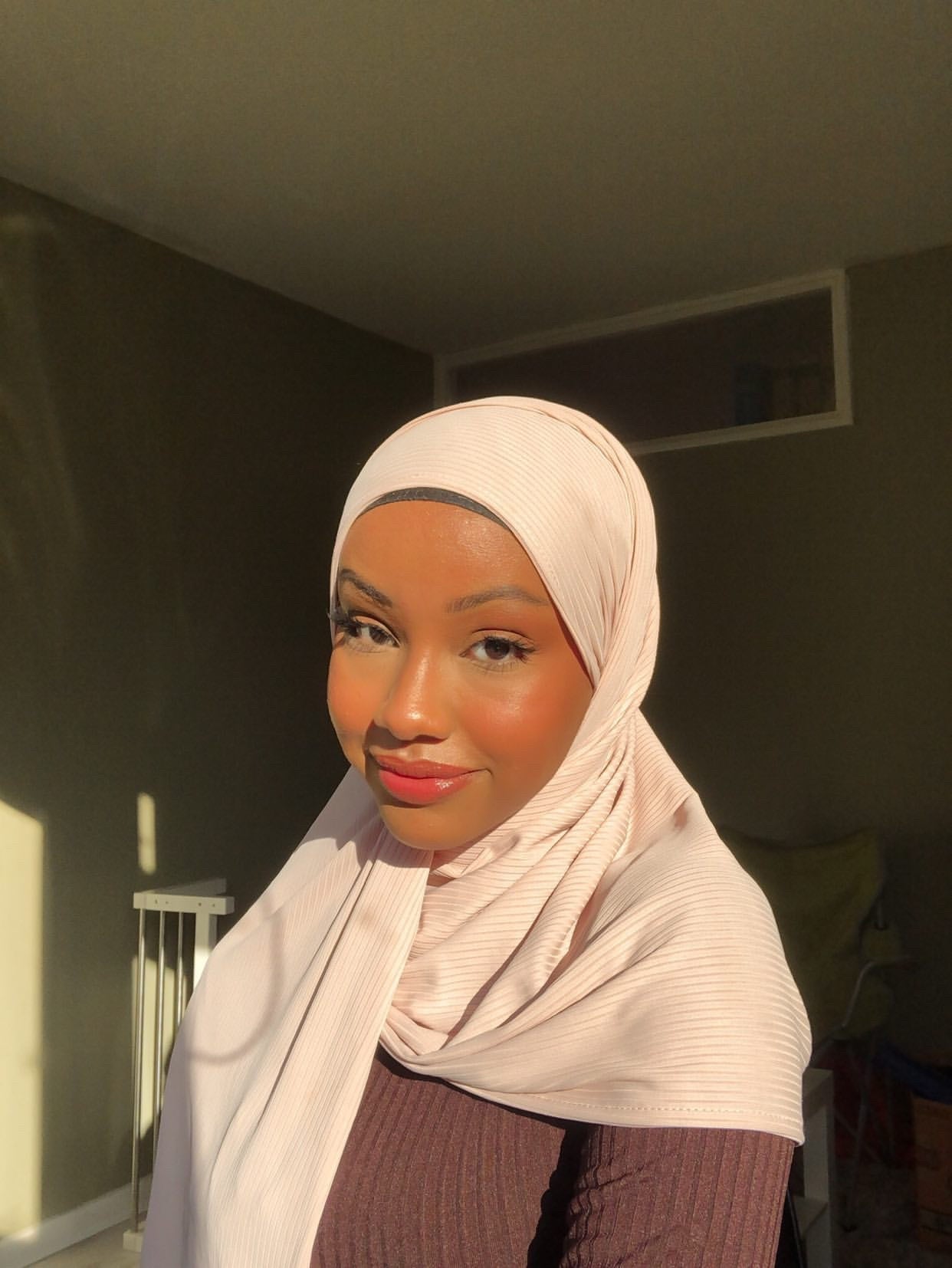 Blush Ribbed Jersey Hijab