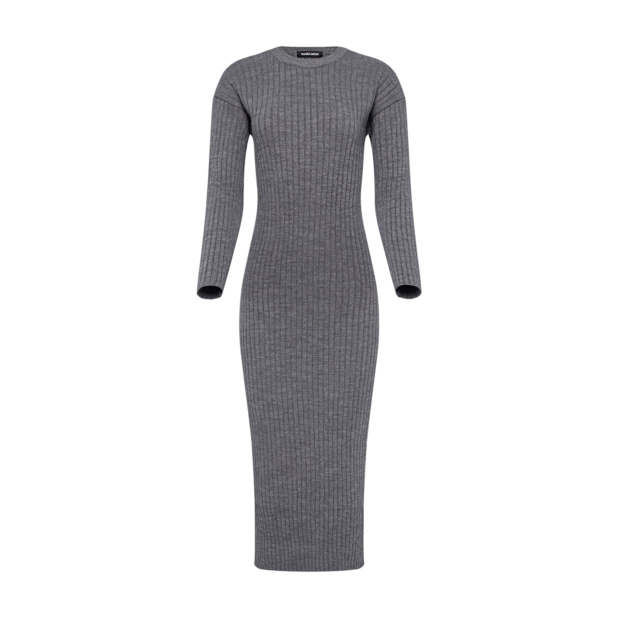 rib knit dress h&m grey H&M MAMA Rib-Knit Mock Turtleneck Dress