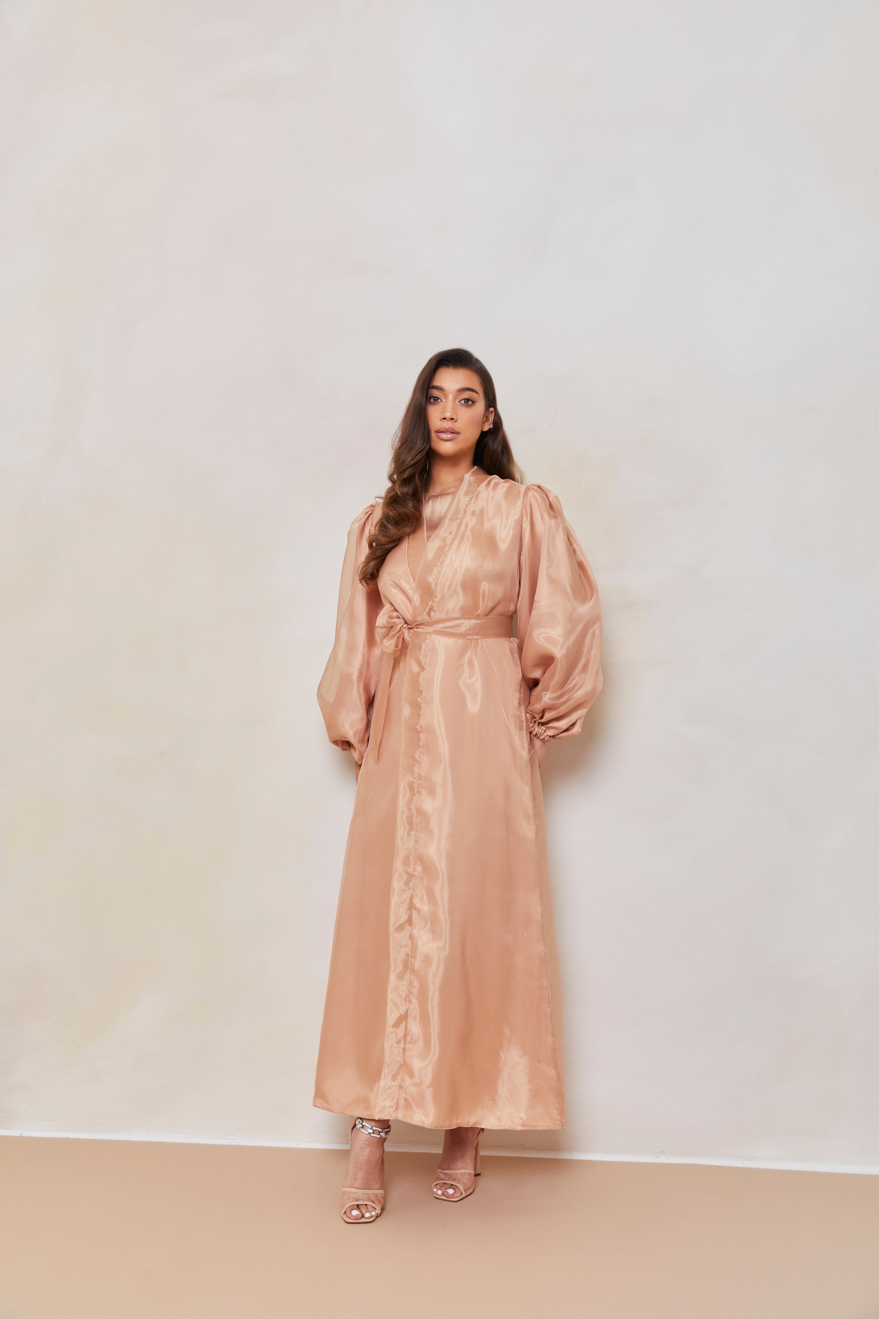 beige organza dress Beige breezy organza dress M