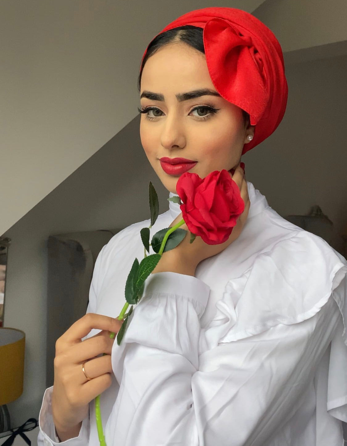 Red Sateen Hijab