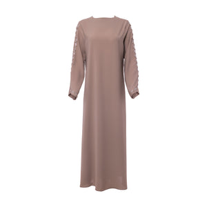 Taupe Embellished Sleeve Abaya