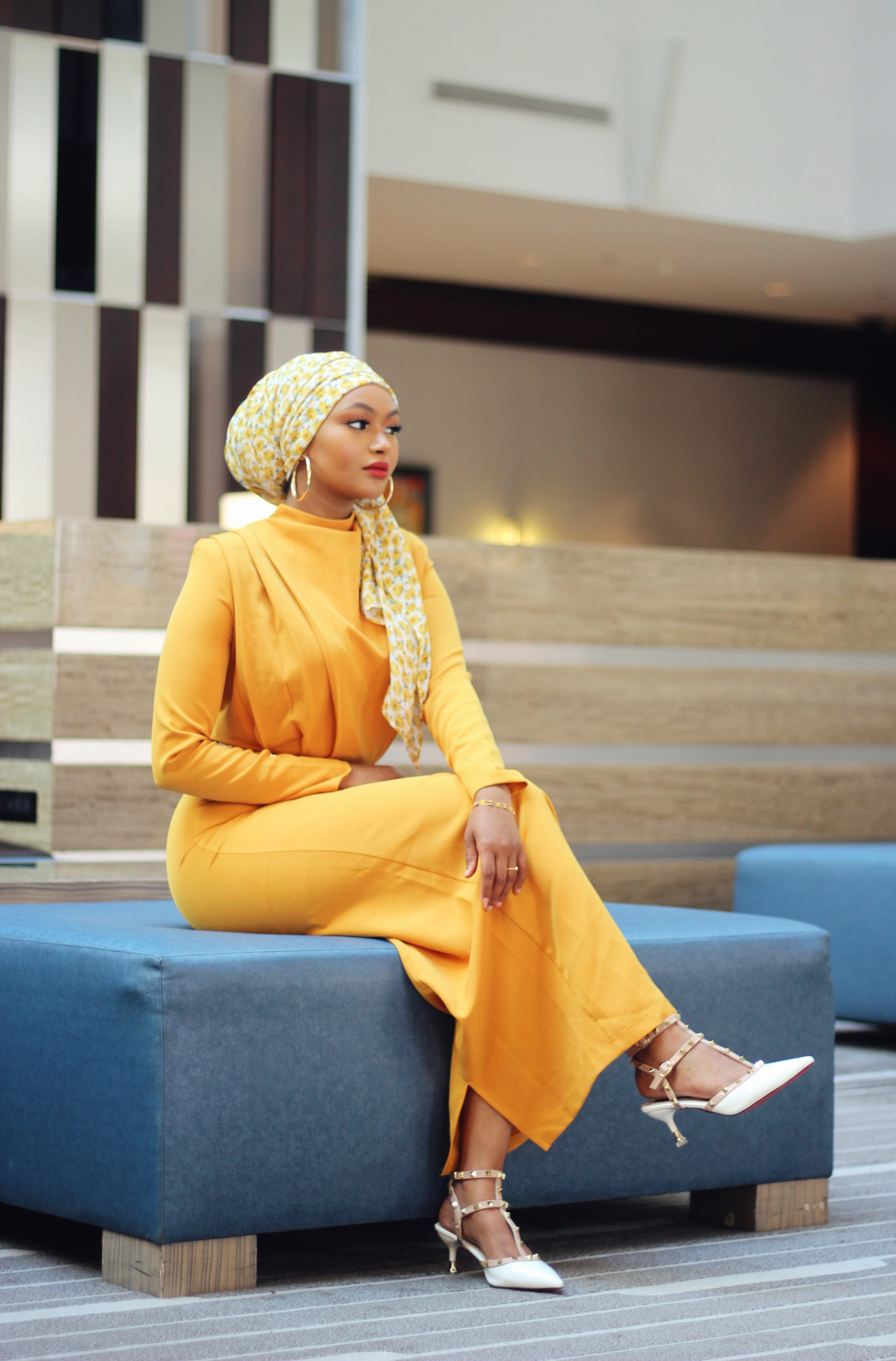 mustard yellow dress with hijab Mustard Satin Gathered Detailed Hijab Dress Evening Dress Trendyol Modest Yellow : Dresses : VogaCloset Oman