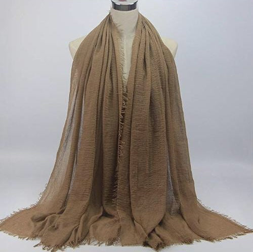 Camel Cotton Crinkle Hijab