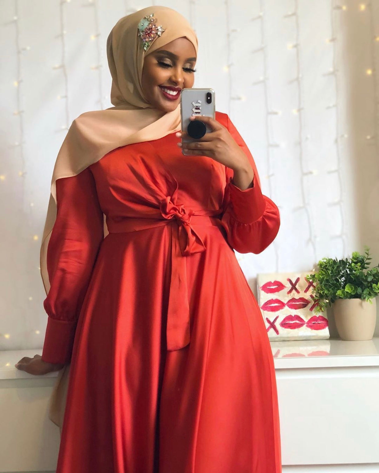 Hijab red dress best sale