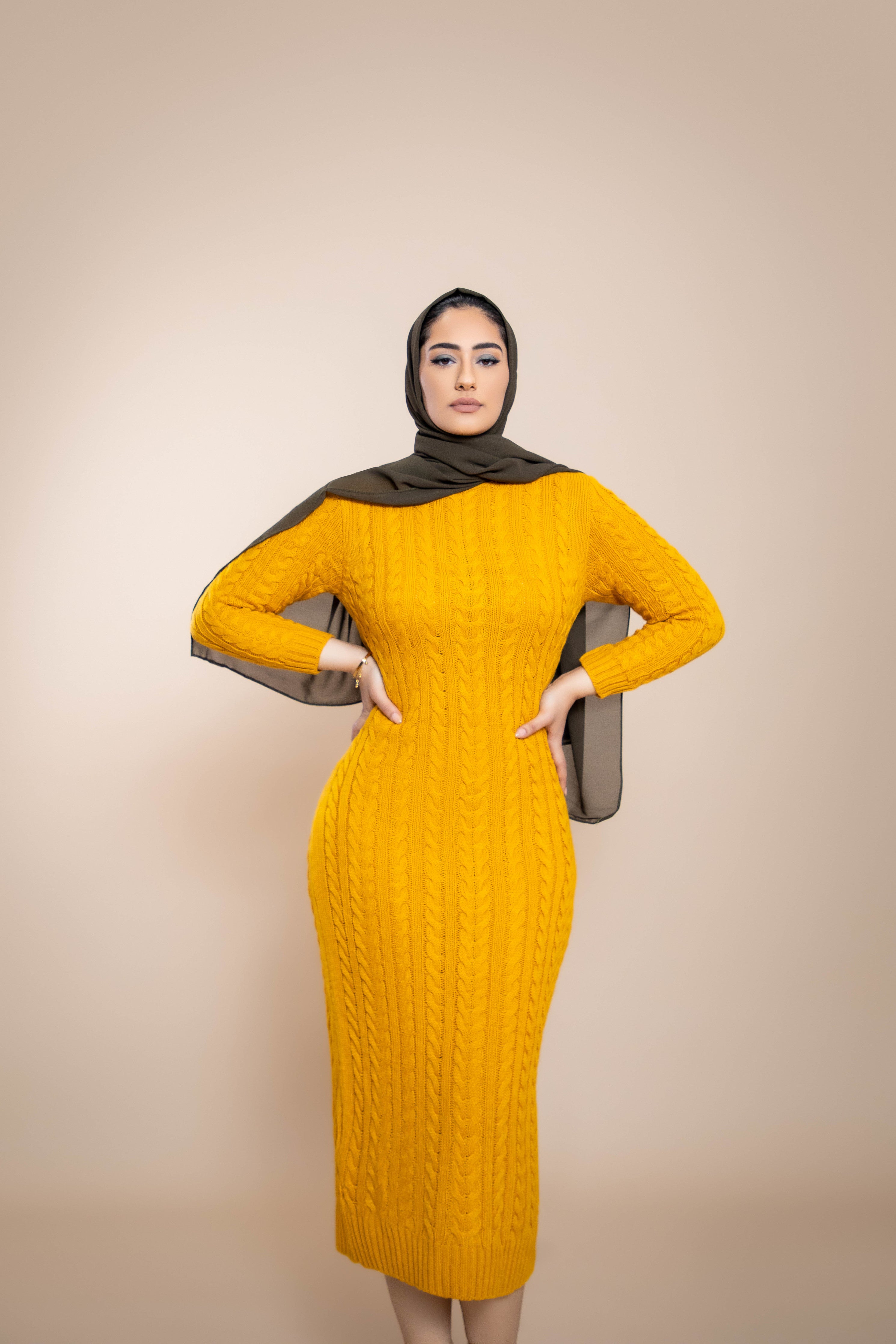Mustard Two Piece Knitted Set