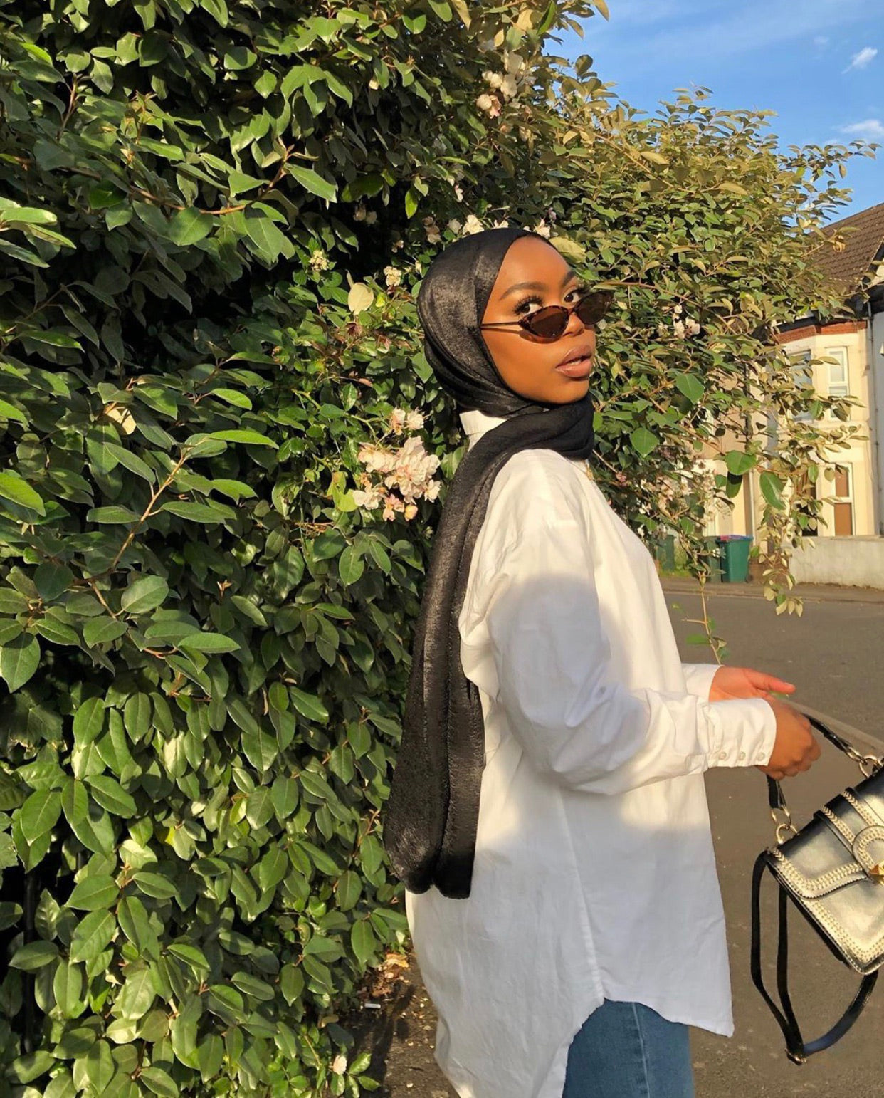 Black Sateen Hijab