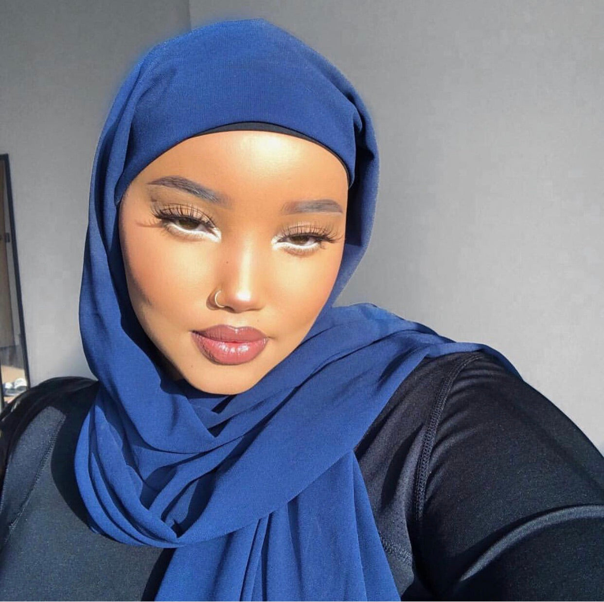 Dark Blue Chiffon Hijab