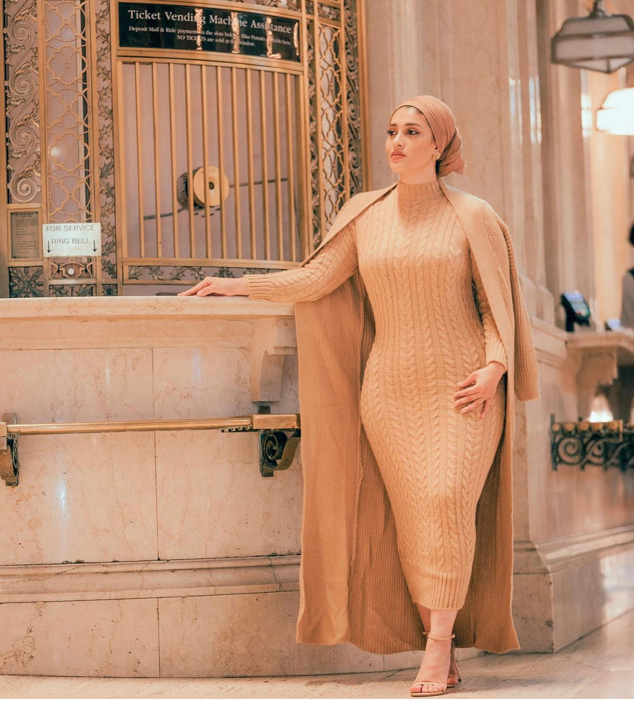 Nude Two Piece Knitted Set – Hijabglamour
