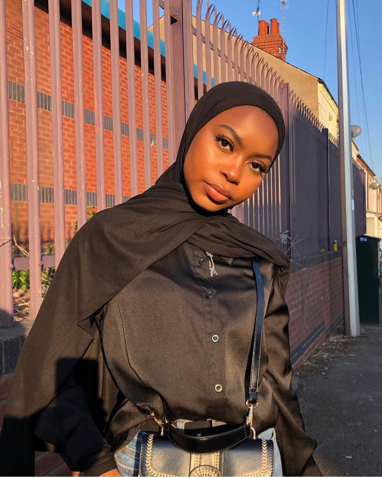 Black Suede Hijab