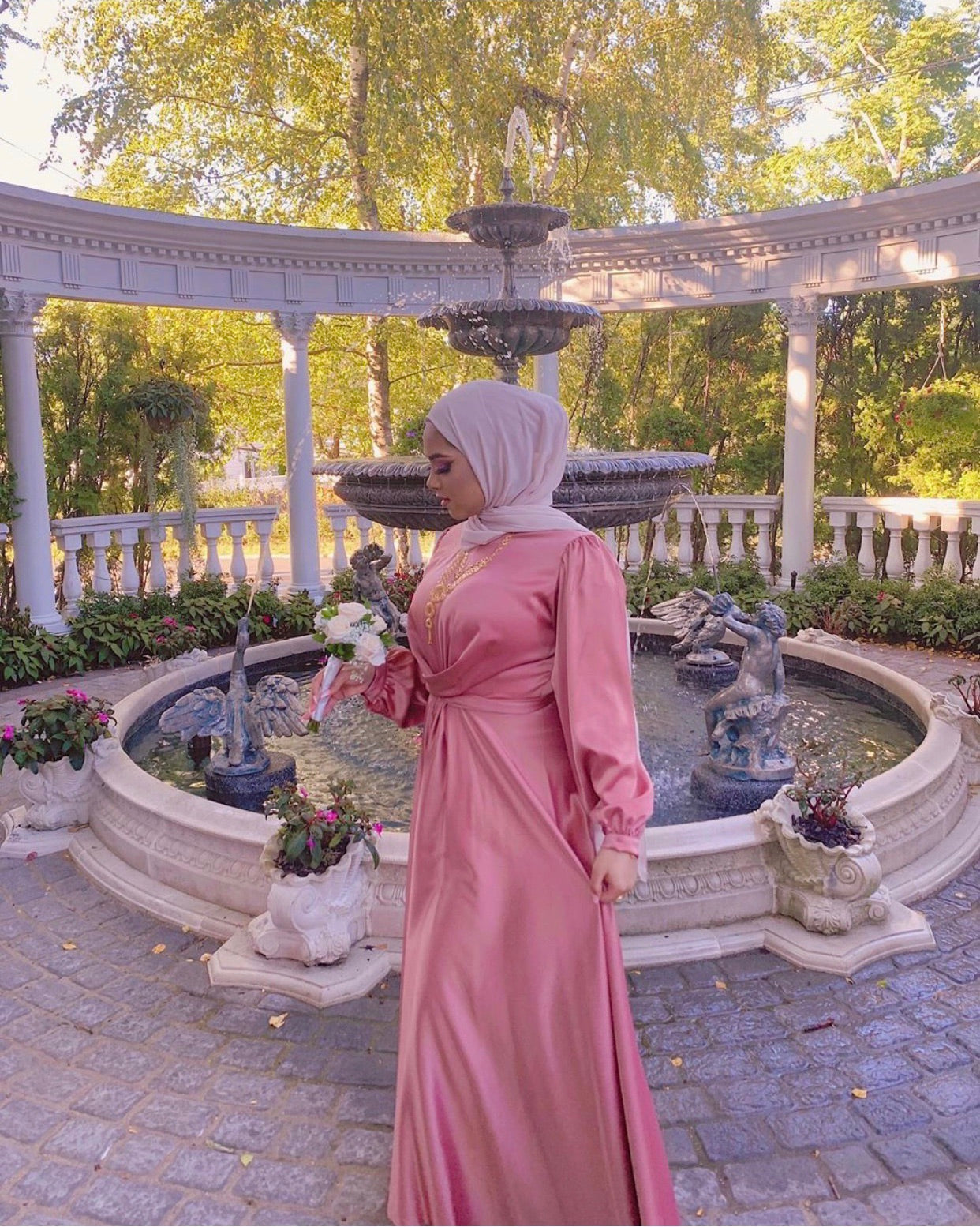 maysa satin dress Maysa Satin Dress in Aubergine Hijabglamour