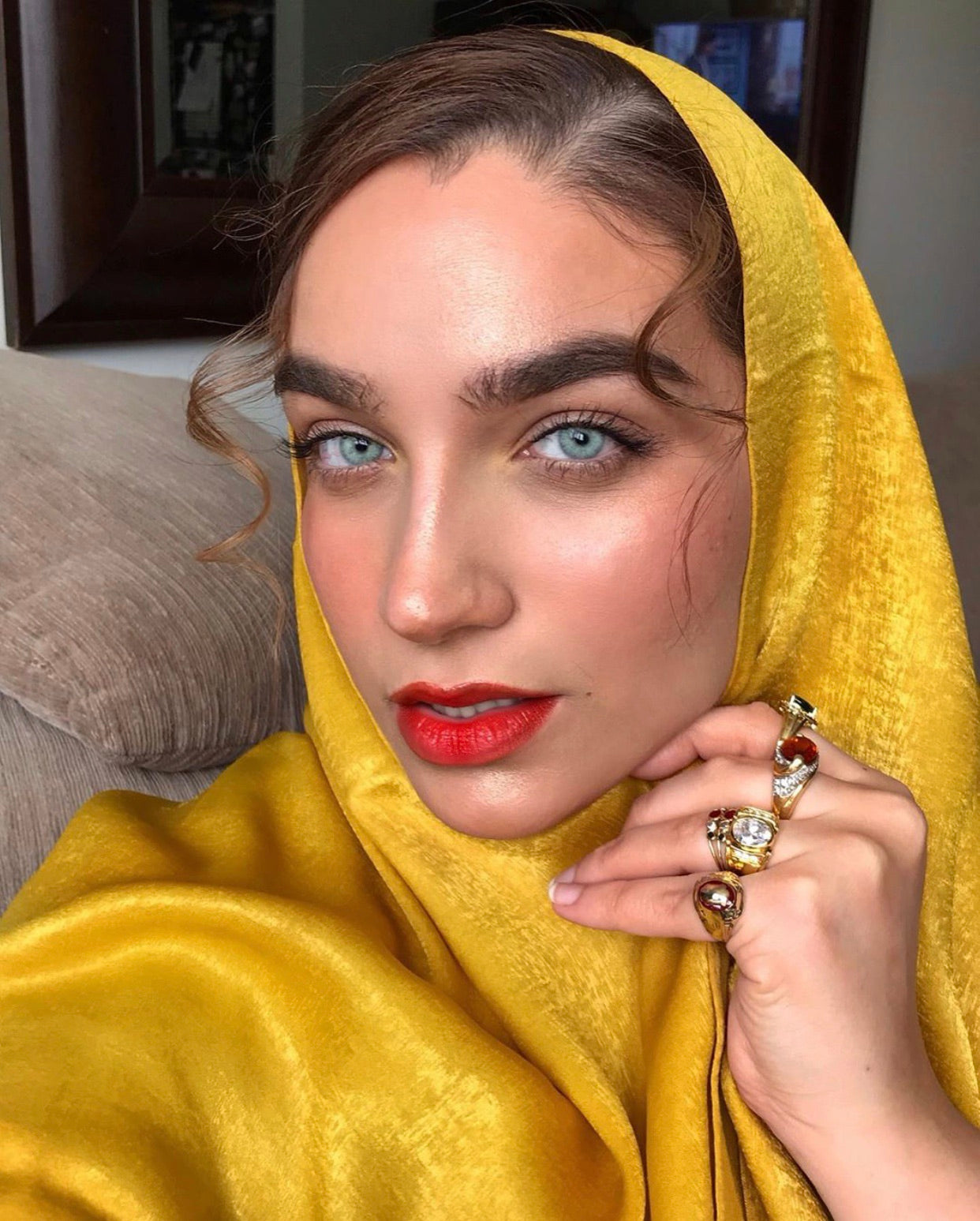 Mustard Sateen Hijab