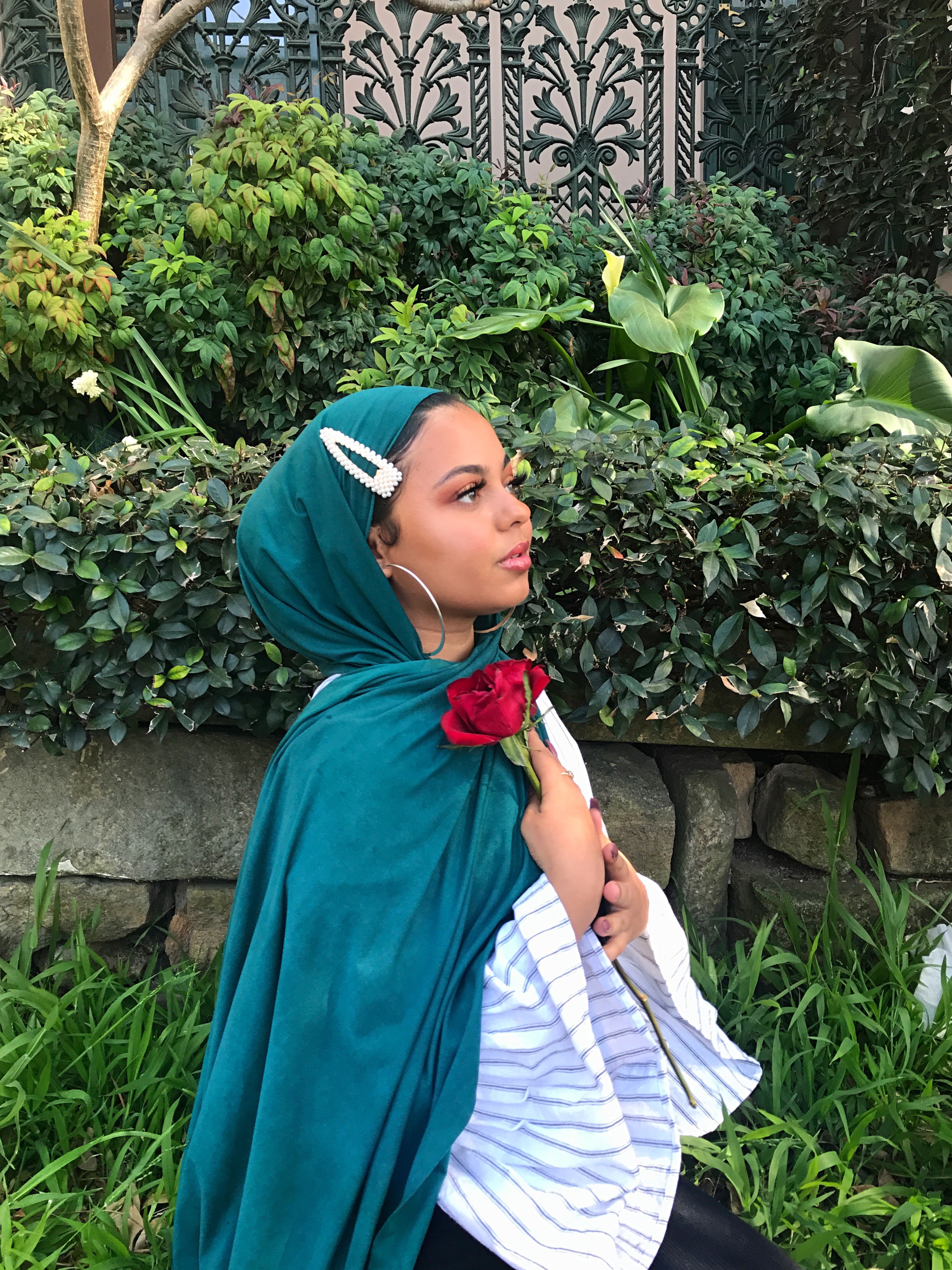 Emerald Green Suede Hijab