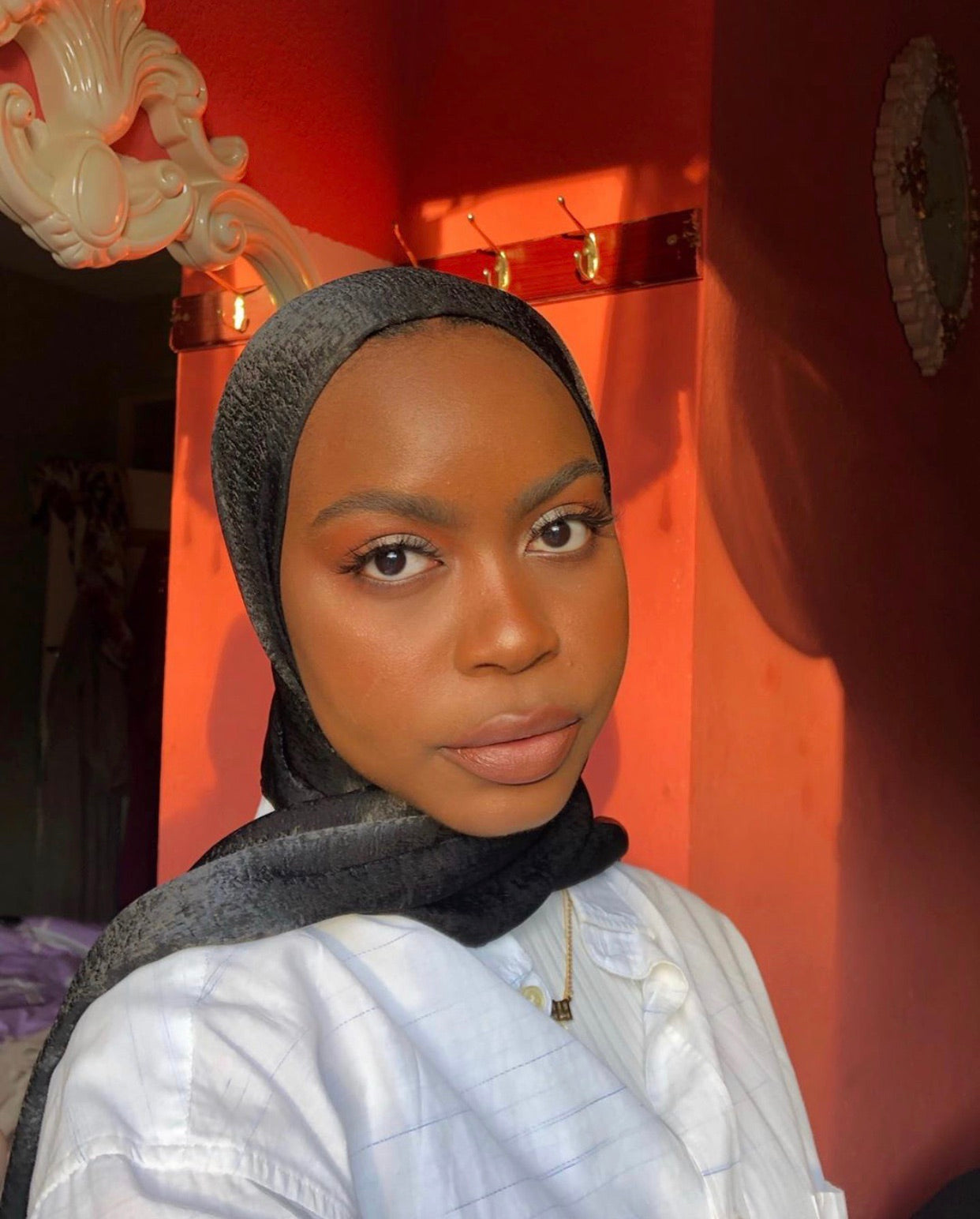 Black Sateen Hijab