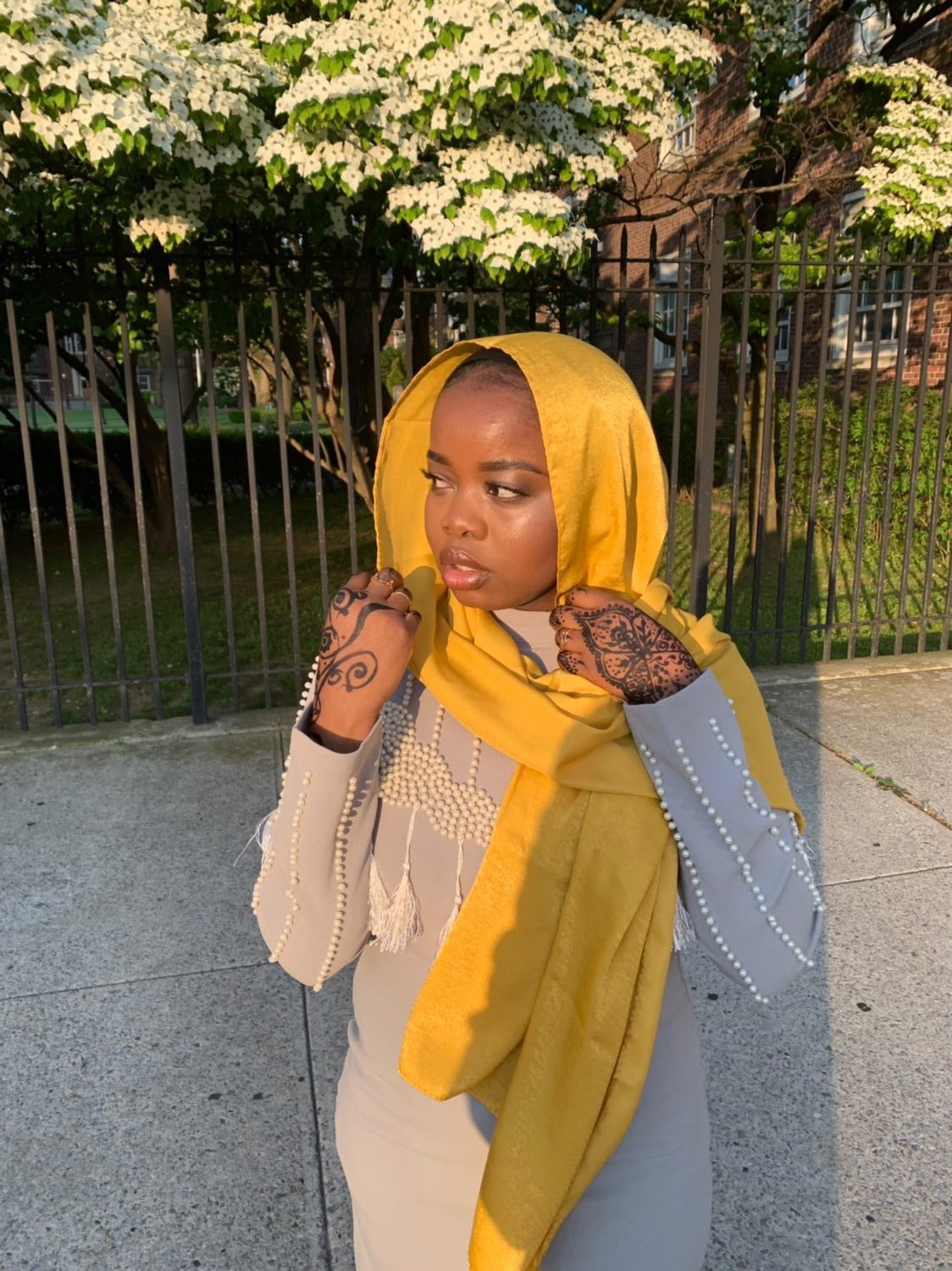 Mustard Sateen Hijab