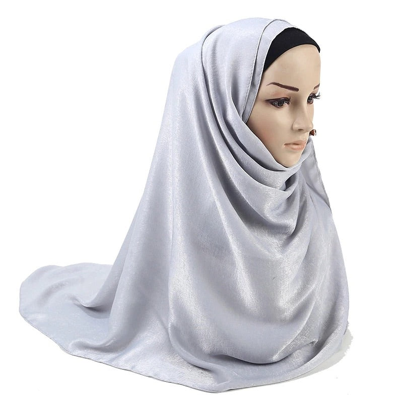 Grey Sateen Hijab