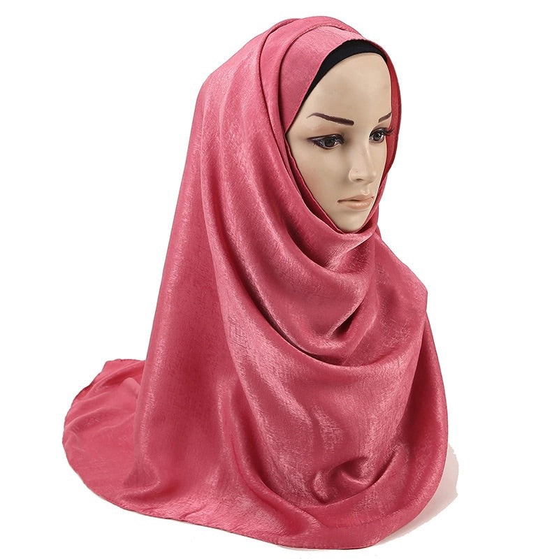 Rose Pink Sateen Hijab
