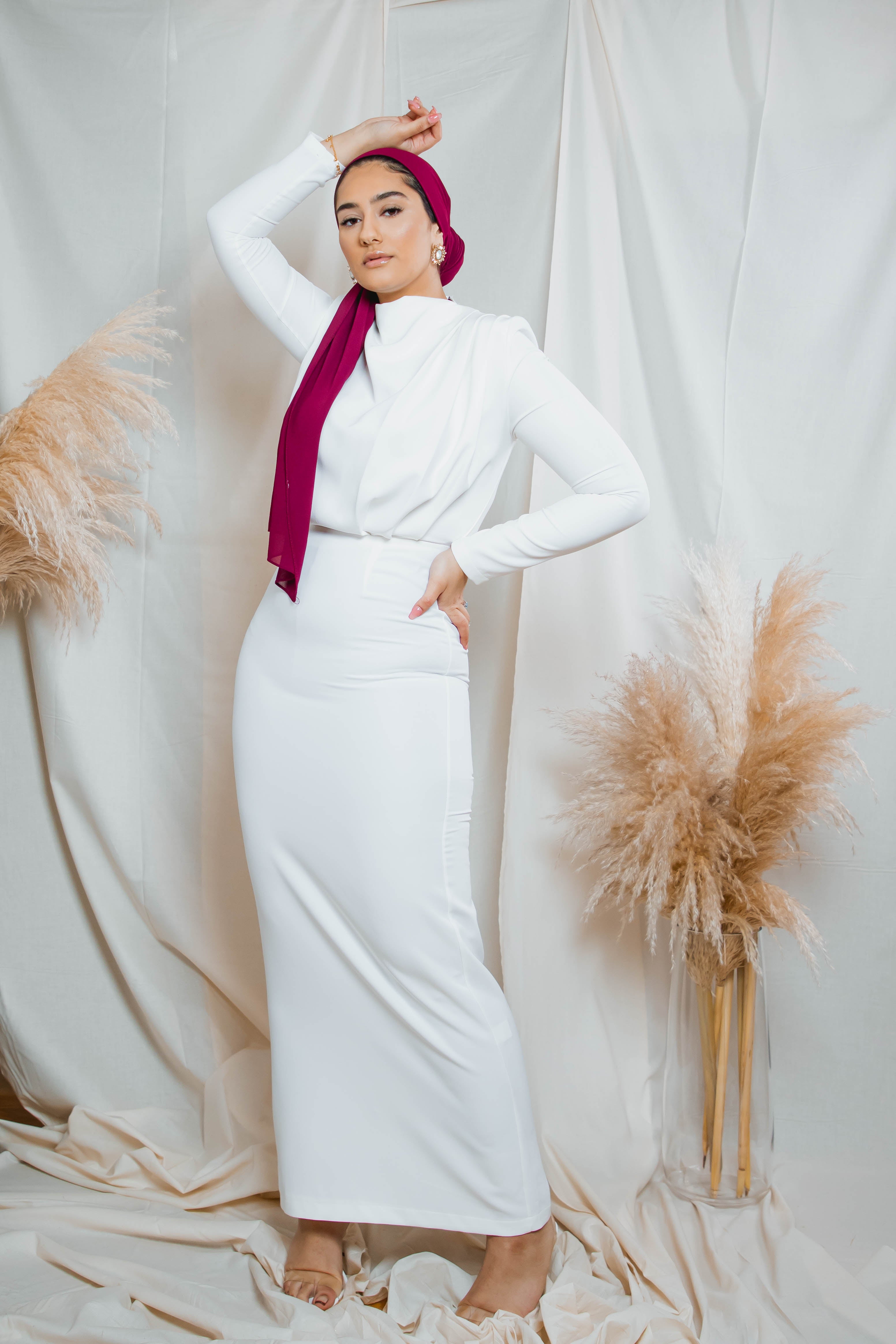 Layla Dress in White Hijabglamour Layla Dress in White Hijabglamour