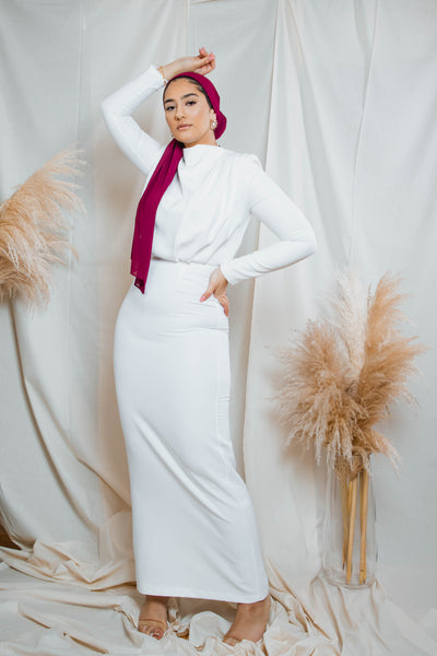 Layla Dress in White – Hijabglamour